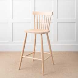 Nordic Bar Stool, New Solid Wood Farmhouse Kitchen Dining Stools in Natural Colours Or Farrow & Ball Paint
