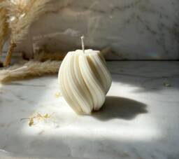 Tall Swirl Soy Candle Handmade Vegan Home Decor - thumbnail 1