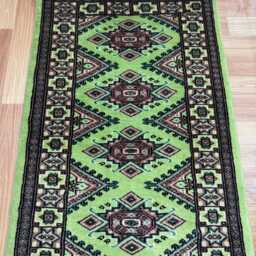 2x4 Pistachio Green Bokhara Rug - 0.60x1.20 Bedroom Luxury Area Turkish Fine Quality Afghan - thumbnail 3