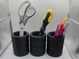Formula One Stacked Tires Pen Holder - F1 Tyre Stack One Desk Organiser Mechanic Gift Tire - thumbnail 1