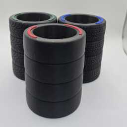 Formula One Stacked Tires Pen Holder - F1 Tyre Stack One Desk Organiser Mechanic Gift Tire - thumbnail 3