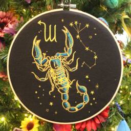 Scorpio Zodiac Embroidery Hoop Constellation Star Map Wall Art - thumbnail 3