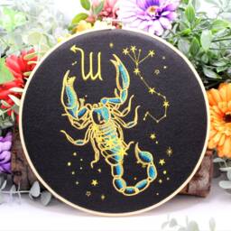 Scorpio Zodiac Embroidery Hoop Constellation Star Map Wall Art - thumbnail 2