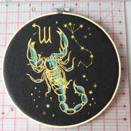 Scorpio Zodiac Embroidery Hoop Constellation Star Map Wall Art - thumbnail 4