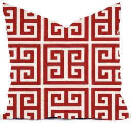 Red Geometric Outdoor Pillow Cover - Modern Nautical Accent - thumbnail 3