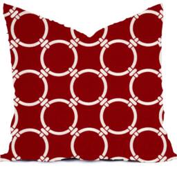 Red Geometric Outdoor Pillow Cover - Modern Nautical Accent - thumbnail 2