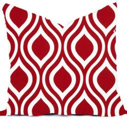 Red Geometric Outdoor Pillow Cover - Modern Nautical Accent - thumbnail 4