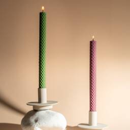 Tall Beeswax 2Pack Candles - 100% Pure Natural Set Hand-Rolled Dinner Table Candle Bright Colored Taper Candles - thumbnail 4