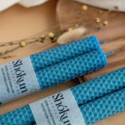 Tall Beeswax 2Pack Candles - 100% Pure Natural Set Hand-Rolled Dinner Table Candle Bright Colored Taper Candles - thumbnail 3