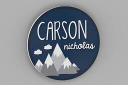Woodland Mountain Nursery Name Sign Custom Round Baby Decor For Themes Wall Art