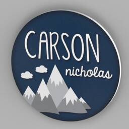 Woodland Mountain Nursery Name Sign Custom Round Baby Decor For Themes Wall Art - thumbnail 3