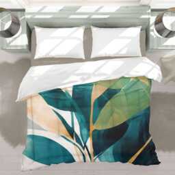 Green Beige Modern Nature Comforter Abstract Bedding, Cozy Home D??cor Gift, King Queen Twin Size #006 - thumbnail 3