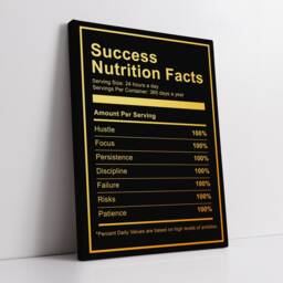 Success Nutrition Facts Quote Gold Motivational Inspirational, Framed Canvas Wall Art Poster Print, Home Office & Room Decor, Gift Idea - thumbnail 2