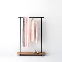 Clothes Rack Made Of Oak Wood & Black Powder-Coated Metal - thumbnail 2