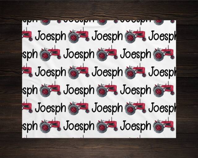 Tractor Personalized Baby Blanket Gifts Shower Gift Newborn Boy Monogram - image 1