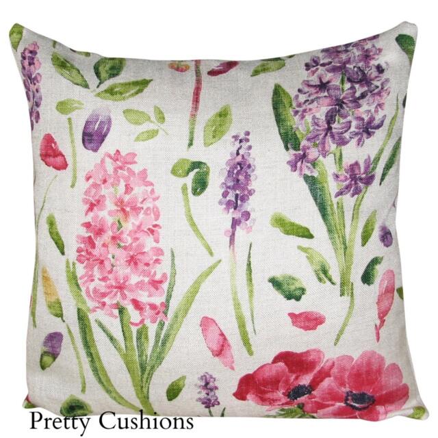 Sanderson Spring Flowers Pink & Purple Floral Cushion Cover - image 1