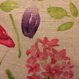 Sanderson Spring Flowers Pink & Purple Floral Cushion Cover - thumbnail 2