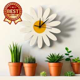 Daisy Shaped Clock - Bespoke Size, Colours & Shapes Made - Engraving Services