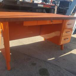 Made To Order Vintage Steel Desk - Refurbished With Wood Top - thumbnail 3