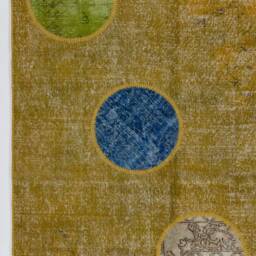5' X 8' Yellow Overdyed Patchwork Rug Handmade Turkish Rug - thumbnail 4
