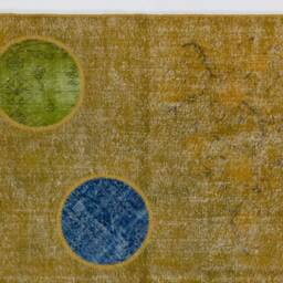 5' X 8' Yellow Overdyed Patchwork Rug Handmade Turkish Rug - thumbnail 3