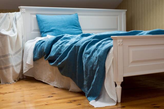 Teal Bedding Set From 100% Washed Linen - image 1