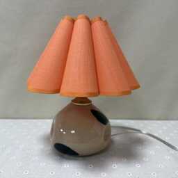 Handmade Glass Table Lamp Fabric Shade Bedside Light - thumbnail 4