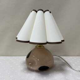 Handmade Glass Table Lamp Fabric Shade Bedside Light - thumbnail 2