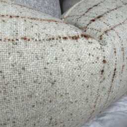 Wool Mix Check Cushion Cover John Lewis Fabric Natural Heritage Double-Sided Handmade UK - thumbnail 2