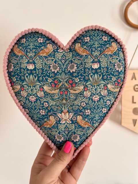 Liberty London Fabric Heart - Handmade Corduroy Nursery Decor - image 1