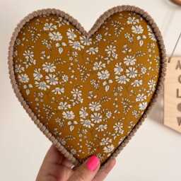 Liberty London Fabric Heart - Handmade Corduroy Nursery Decor - thumbnail 3