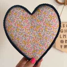 Liberty London Fabric Heart - Handmade Corduroy Nursery Decor - thumbnail 2