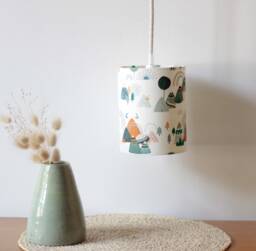 Crapahutons Portable Lamp, Work Fabric, Light Fixture, Pendant Bedside Green, Child, Japanese, Mountain
