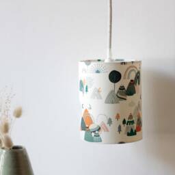 Crapahutons Portable Lamp, Work Fabric, Light Fixture, Pendant Bedside Green, Child, Japanese, Mountain - thumbnail 2