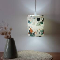 Crapahutons Portable Lamp, Work Fabric, Light Fixture, Pendant Bedside Green, Child, Japanese, Mountain - thumbnail 3