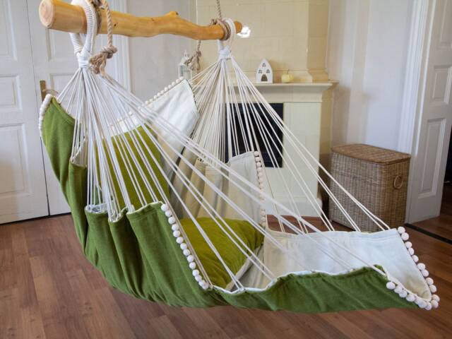 Hammock Chair Green/White - image 1