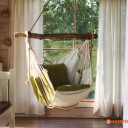 Hammock Chair Green/White - thumbnail 2