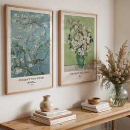 Vincent Van Gogh Blossom & Rose Wall Art Set Of 2 Floral Impressionist Prints - thumbnail 3
