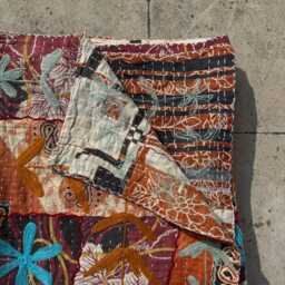 Indian Cotton Kantha Suzani Quilt Boho Home Bedding - thumbnail 4