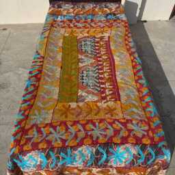 Indian Cotton Kantha Suzani Quilt Boho Home Bedding - thumbnail 2
