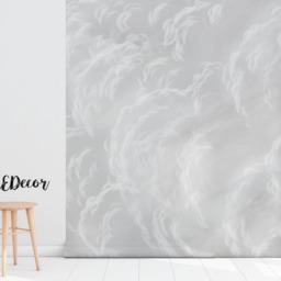 Cloudy Sky Wall Mural, Clouds, Sky, Watercolor, Peel & Stick, Removable Wallpaper, Repositionable, Self Adhesive, Covering, Mural #38 - thumbnail 2