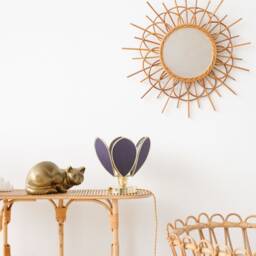 Flower Table Lamp - Midnight Blue & Gold - thumbnail 4