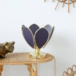 Flower Table Lamp - Midnight Blue & Gold - thumbnail 3