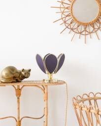 Flower Table Lamp - Midnight Blue & Gold