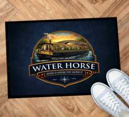 Personalised Barge Boat Mat Narrow Traditional - Welcome Canal Boat Mat - thumbnail 1