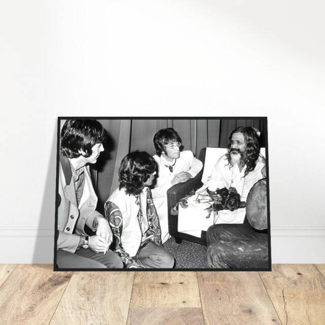 The Beatles & Maharishi Yogi - Spiritual Home Wall Decor Gift Art - image 1