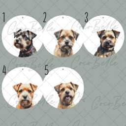 Personalised Border Terrier Bauble, Any Colour Watercolour Painting Digital Real Glitter Name Christmas Pet Gift Ideas Lover Owner - thumbnail 2