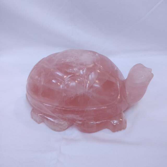 Rose Quartz Turtle, Quartz Tortoise, Carved Stone Healing Fengshui Tortoise, Tortoise Figurine, Gemstone Animals, Home Decor - image 1
