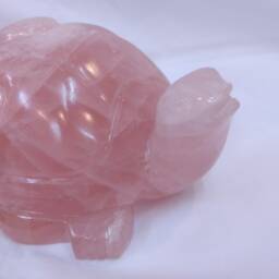 Rose Quartz Turtle, Quartz Tortoise, Carved Stone Healing Fengshui Tortoise, Tortoise Figurine, Gemstone Animals, Home Decor - thumbnail 3