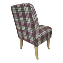 Bedroom Chair On Light Oak Shaped Solid Wood Legs - Kintyre Heather Tartan Fabric - thumbnail 4